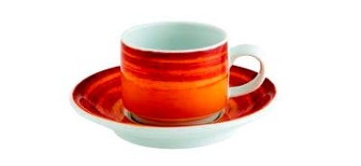 Chávena Café com Pires Emp. Orange 9cl