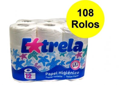 108 rolos papel higenico domestico